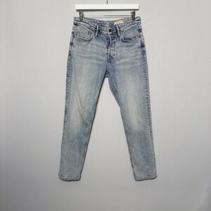 AllSaints “Dean” Light Blue Jeans Size 30x29 Straight Leg Denim Button Fly